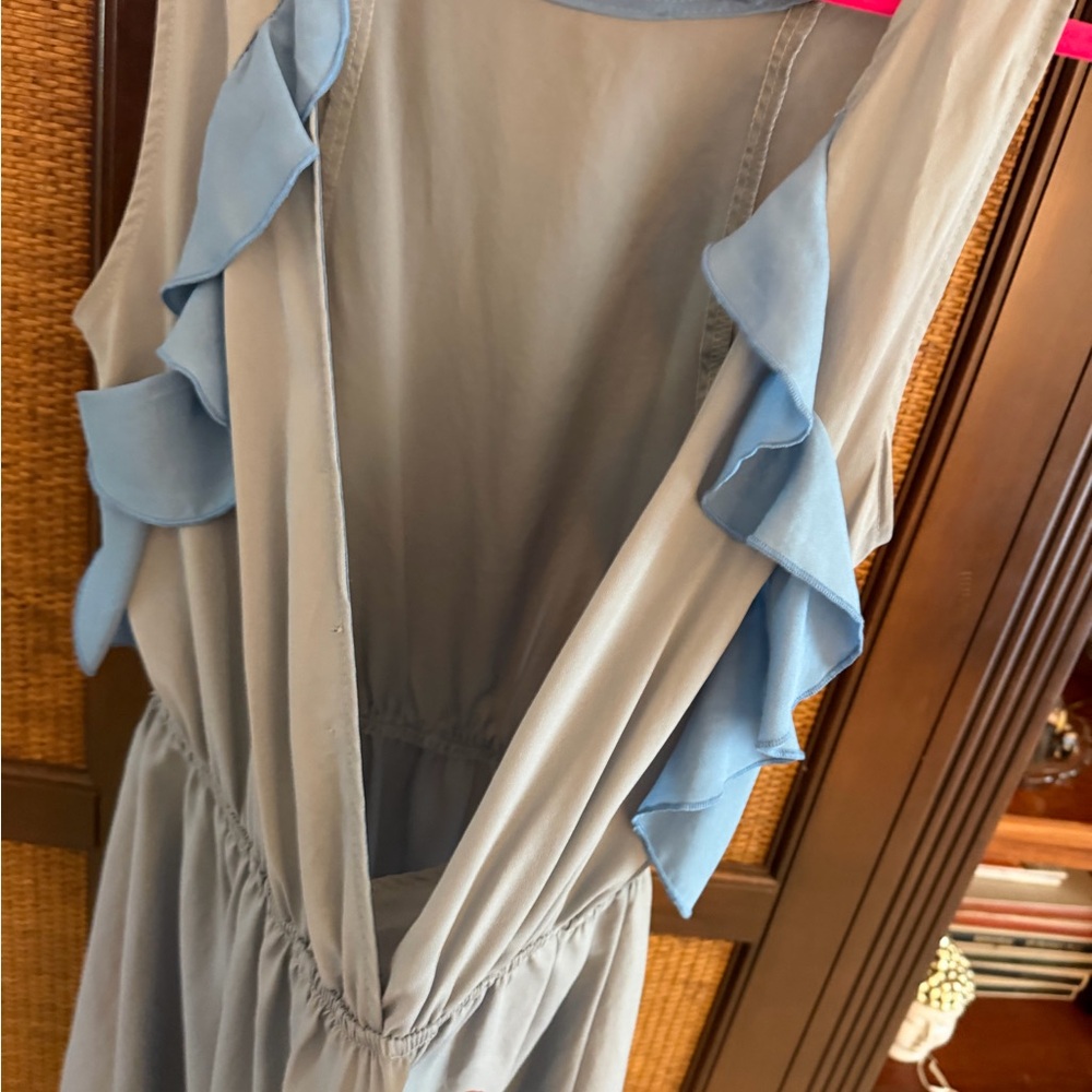 Blue Ruffled  Dress - Picture 2 of 5